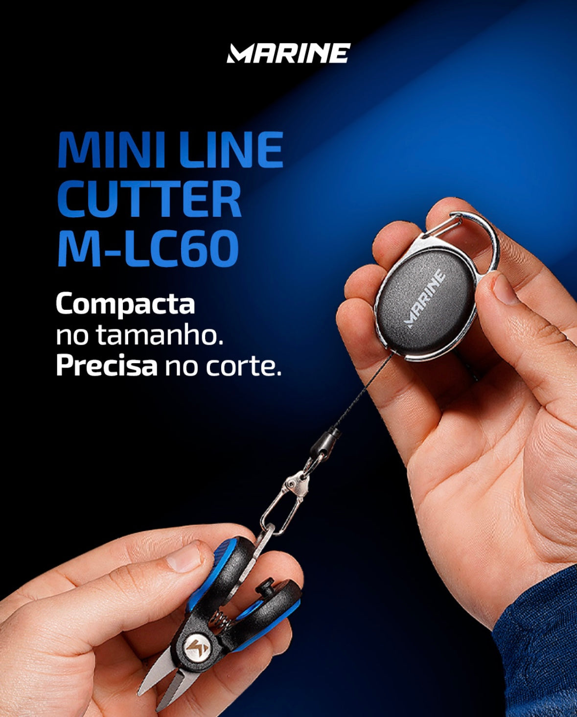 ✂️ Tesoura Mini Line Cutter Marine – Compacta com Clipe Retrátil