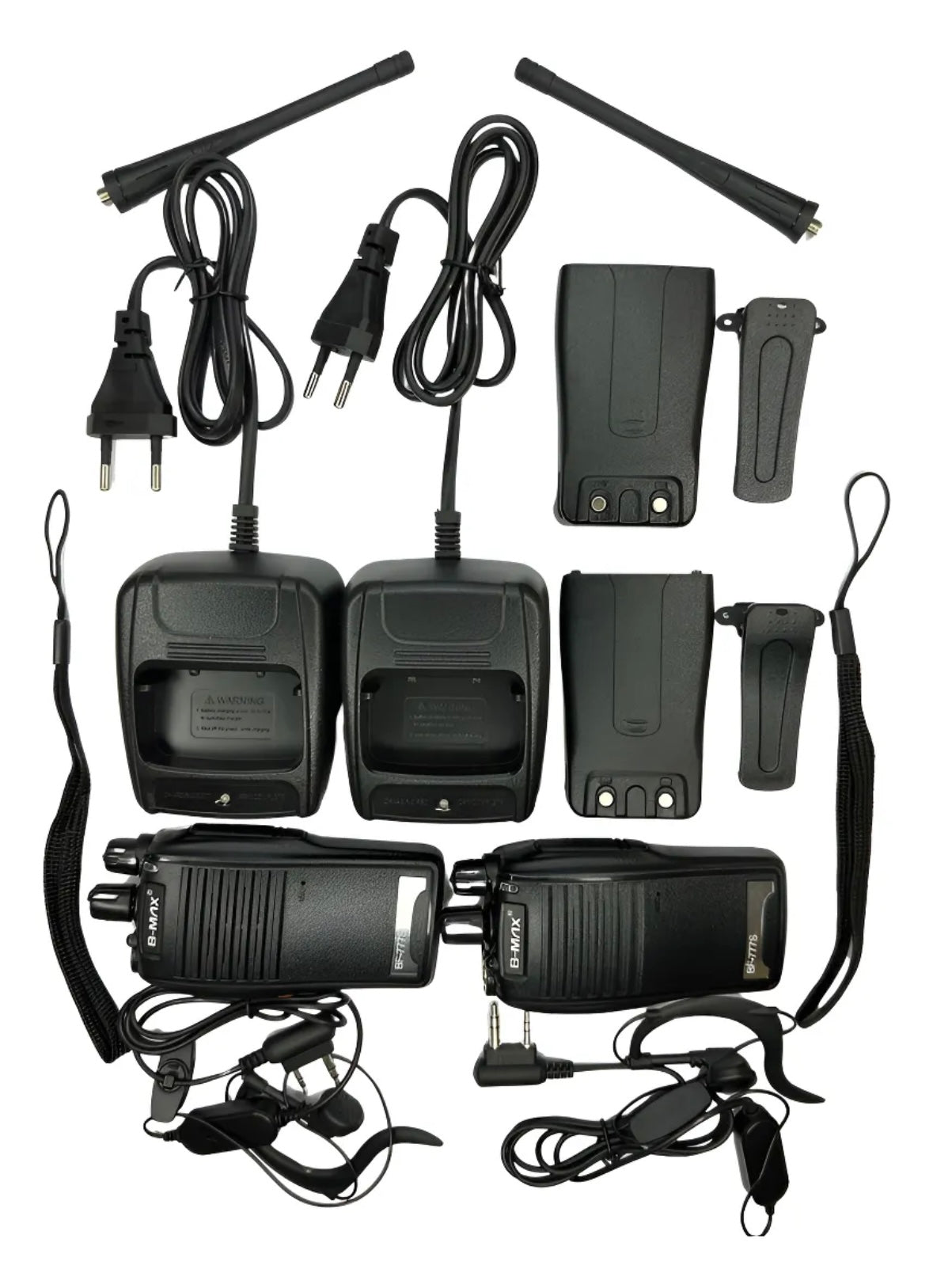 Kit 2 Radio Comunicador Walkie Talkie B-max Baofeng Bf-777s Preto 127/220v