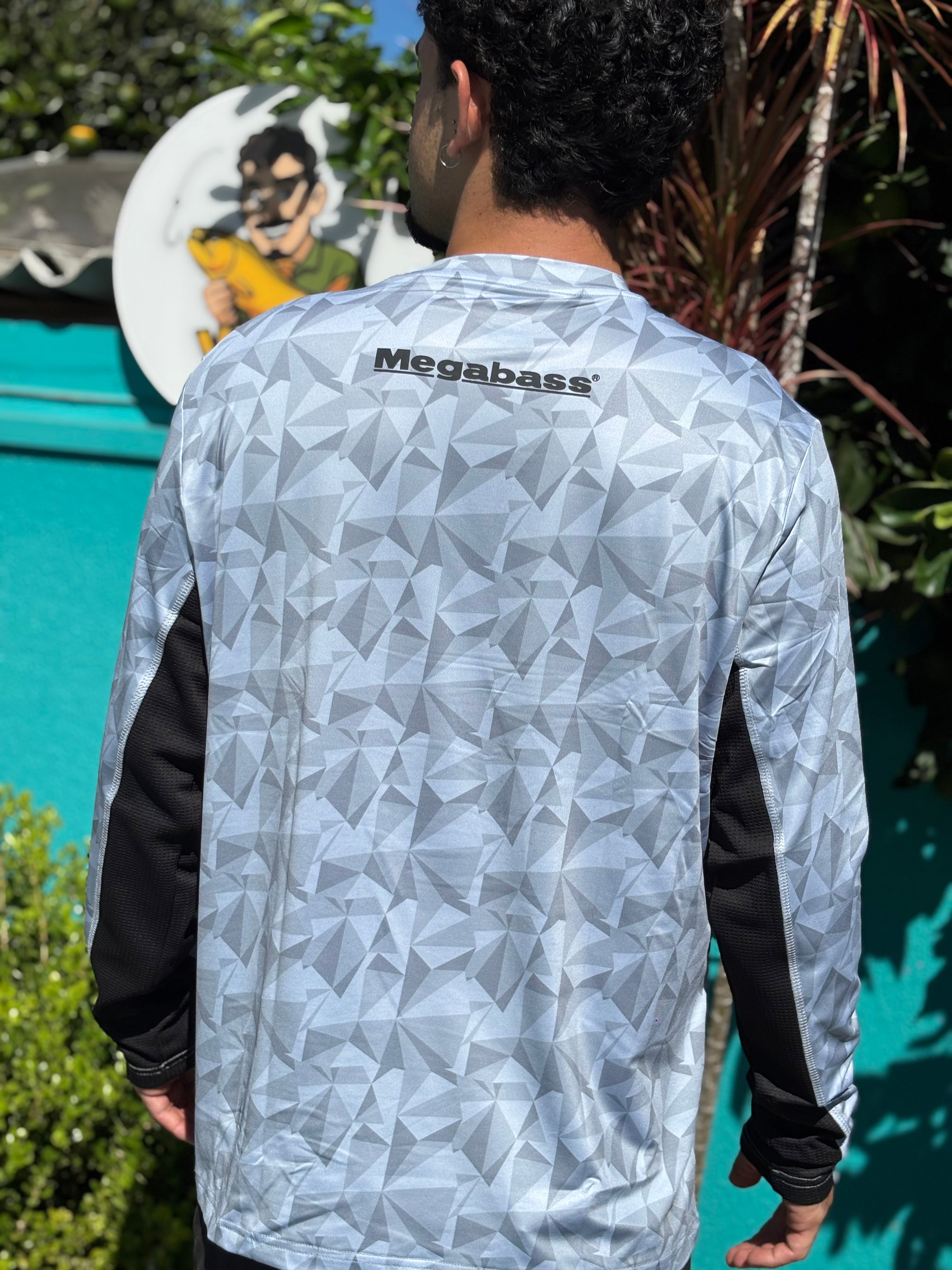 Camisa de Pesca Megabass Game Long Sleeve Cinza – Conforto e Proteção Total!
