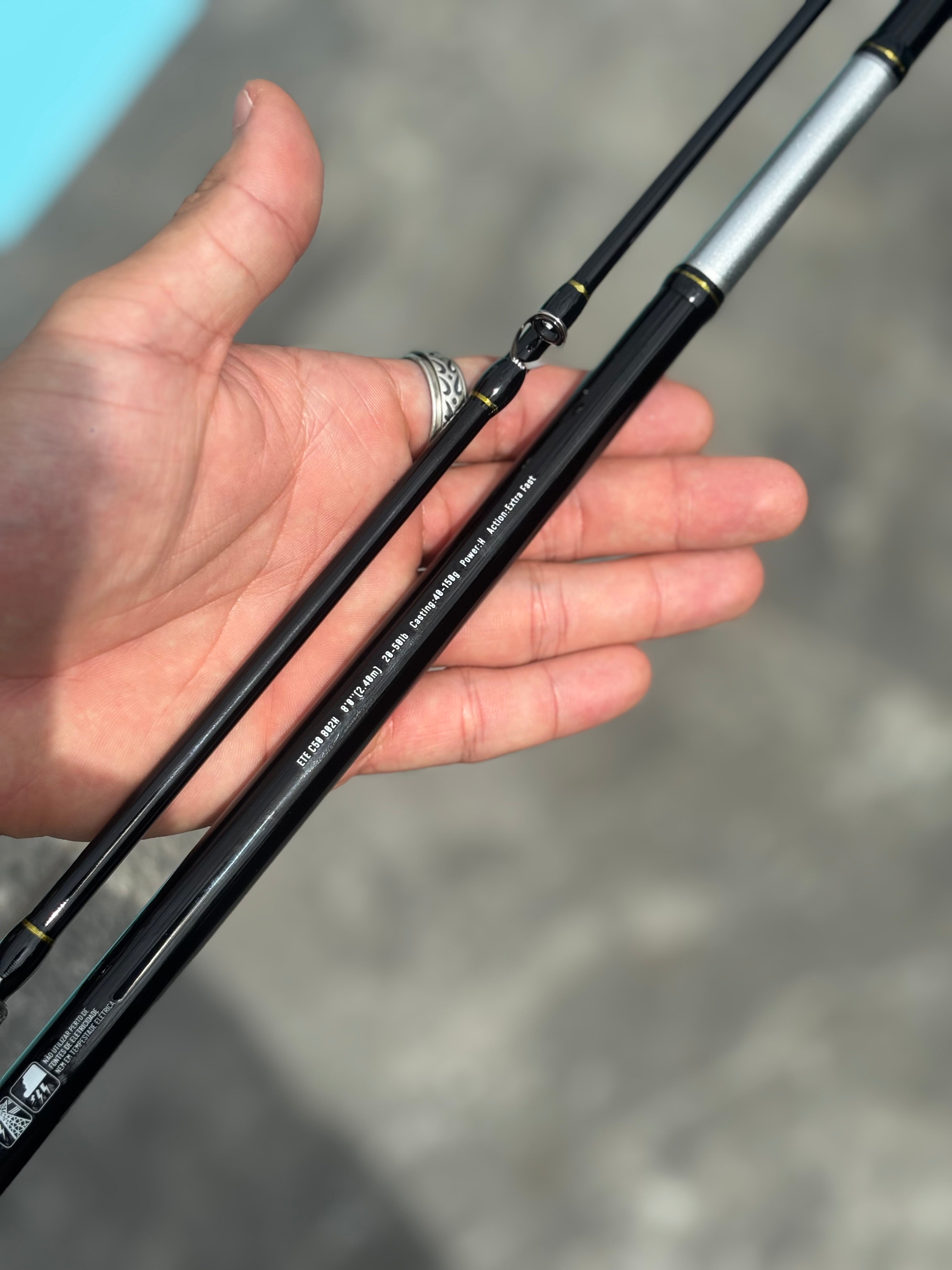 🎣 Vara Zeeo Eternal 2,40m Carretilha 2 Partes para Pescas Brutas – Tamba 20-50lb Ação Rápida