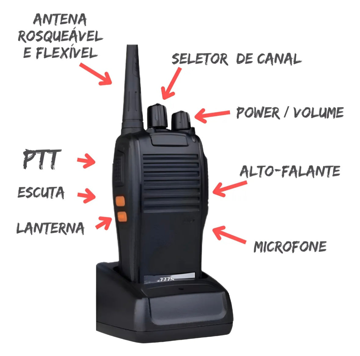 Kit 2 Radio Comunicador Walkie Talkie B-max Baofeng Bf-777s Preto 127/220v
